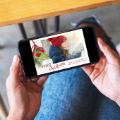 クリスマスホリデー冬の緑のホリー写真 シーズンカード