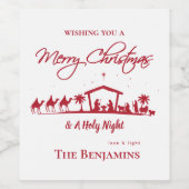 クリスマスホリデー出生テーマワインラベル ワインラベル (シングルラベル)