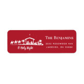 クリスマスホリデー出生差出人住所ラベル ラベル (正面)