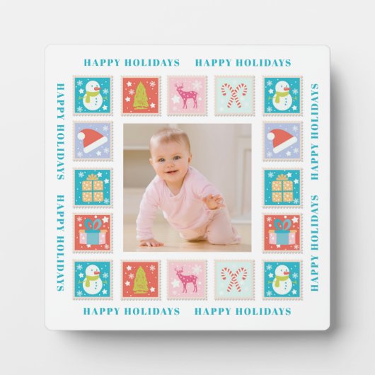 クリスマスホリデー切手フォト フォトプラーク (正面)