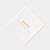 クリスマスホリデー喜びモダン金ゴールド 箔ナプキン (右)