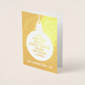 クリスマスホリデー妊娠の告知フォイルカード 箔カード (正面)