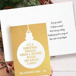 クリスマスホリデー妊娠の告知フォイルカード 箔カード