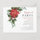 クリスマスホリデー婚約パーティフローラ インビテーションポストカード (正面)