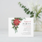 クリスマスホリデー婚約パーティフローラ インビテーションポストカード (スタンド正面)