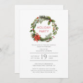 クリスマスホリデー家族再会パーティーカスタム 招待状 (正面/裏面)