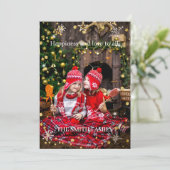 クリスマスホリデー家族写真 シーズンカード (スタンド正面)