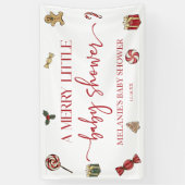 クリスマスホリデー小メリーさな赤ちゃんシャワーパーティー 横断幕 (縦)