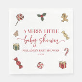 クリスマスホリデー小メリーさな赤ちゃんシャワー スタンダードランチョンナプキン (正面)