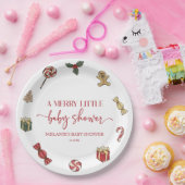 クリスマスホリデー小メリーさな赤ちゃんシャワー ペーパープレート (パーティー)