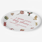 クリスマスホリデー小メリーさな赤ちゃんシャワー ペーパープレート (アングル)