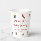 クリスマスホリデー小メリーさな赤ちゃんシャワー 紙コップ (裏面)