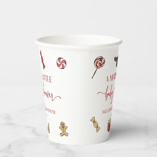 クリスマスホリデー小メリーさな赤ちゃんシャワー 紙コップ (右)