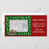 クリスマスホリデー小妖精や小人シーンフォトカード シーズンカード (正面/裏面)