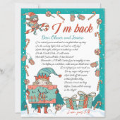 クリスマスホリデー小妖精や小人リターンレター招待状 (正面)