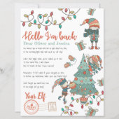 クリスマスホリデー小妖精や小人リターンレター招待状 (正面)