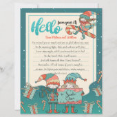 クリスマスホリデー小妖精や小人リターンレター招待状 (正面)