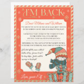 クリスマスホリデー小妖精や小人リターンレター招待状 (正面/裏面)