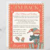 クリスマスホリデー小妖精や小人リターンレター招待状 (正面)