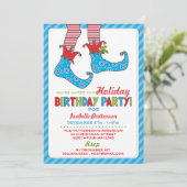 クリスマスホリデー小妖精や小人誕生日パーティーの招待 招待状 (スタンド正面)