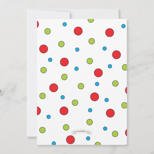 クリスマスホリデー小妖精や小人誕生日パーティーの招待 招待状 (裏面)