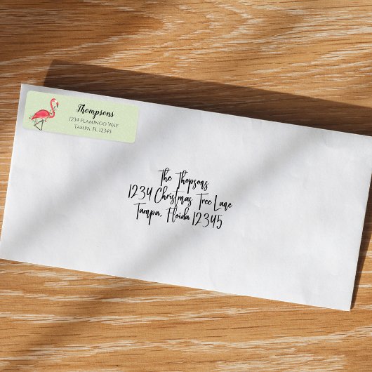 クリスマスホリデー差出人住所ピンクファミンゴス ラベル