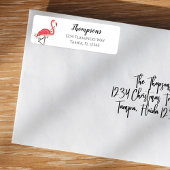 クリスマスホリデー差出人住所ピンクフラミンゴス ラベル