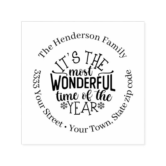 クリスマスホリデー差出人住所自己スタンプ セルフインキングスタンプ (デザイン)