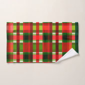 クリスマスホリデー市松模様にススクウェアバッファロープレイド バスタオルセット (ハンドタオル)