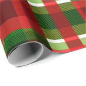 クリスマスホリデー市松模様にススクウェアバッファロープレイド ラッピングペーパー (ロールコーナー)
