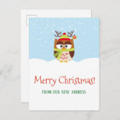 クリスマスホリデー引越しアナウンスの新しい住所 案内ポストカード (正面/裏面)