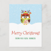 クリスマスホリデー引越しアナウンスの新しい住所 案内ポストカード (正面)