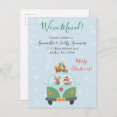 クリスマスホリデー引越し告知引っ越しました 案内ポストカード (正面/裏面)