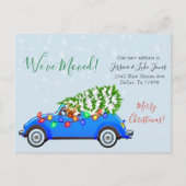 クリスマスホリデー引越し告知引っ越しました 案内ポストカード (正面)