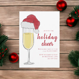 クリスマスホリデー応援カクテルパーティーシャンパン 招待状