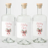 クリスマスホリデー応援スクリプトレッドボウ名 リキュールボトルラベル (ボトル)