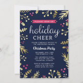 クリスマスホリデー応援ネイビーブルーパーティー 招待状 (正面)