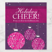 クリスマスホリデー応援パープルカスタムワインのラベル ワインラベル (シングルラベル)