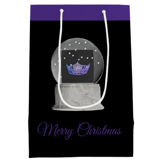 クリスマスホリデー恋しく思抱き枕アメリカスノーグローブ ミディアムペーパーバッグ (裏面)