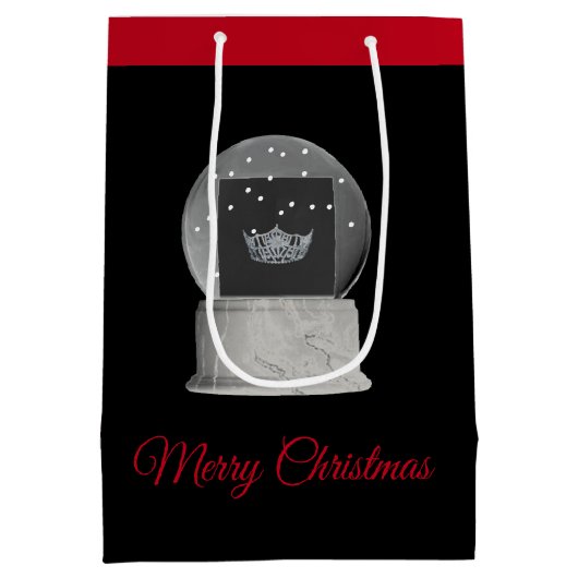 クリスマスホリデー恋しく思抱き枕アメリカスノーグローブ ミディアムペーパーバッグ (裏面)