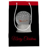 クリスマスホリデー抱き枕スノーグローブ ミディアムペーパーバッグ (正面)