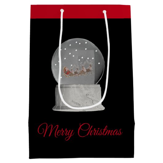 クリスマスホリデー抱き枕スノーグローブ ミディアムペーパーバッグ (裏面)
