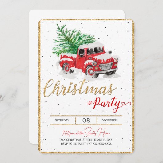 クリスマスホリデー招待状 招待状 (正面/裏面)