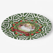 クリスマスホリデー挨拶ファミリーフォトキープサケ ペーパープレート (アングル)