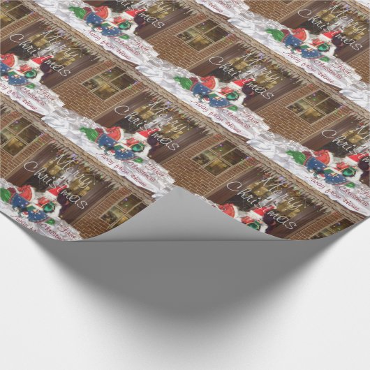 クリスマスホリデー故郷から離れて インスパイアされたA ラッピングペーパー (角)