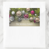 クリスマスホリデー数々のオーナメント – カラー 長方形シール (バッグ)