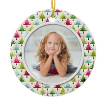 クリスマスホリデー数々のツリー – カラー写真