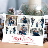 クリスマスホリデー数々の6フォトレッドスノーフレーク シーズンカード