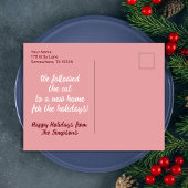 クリスマスホリデー新しい住所キャットポストカード ポストカード