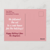 クリスマスホリデー新しい住所キャットポストカード ポストカード (裏面)